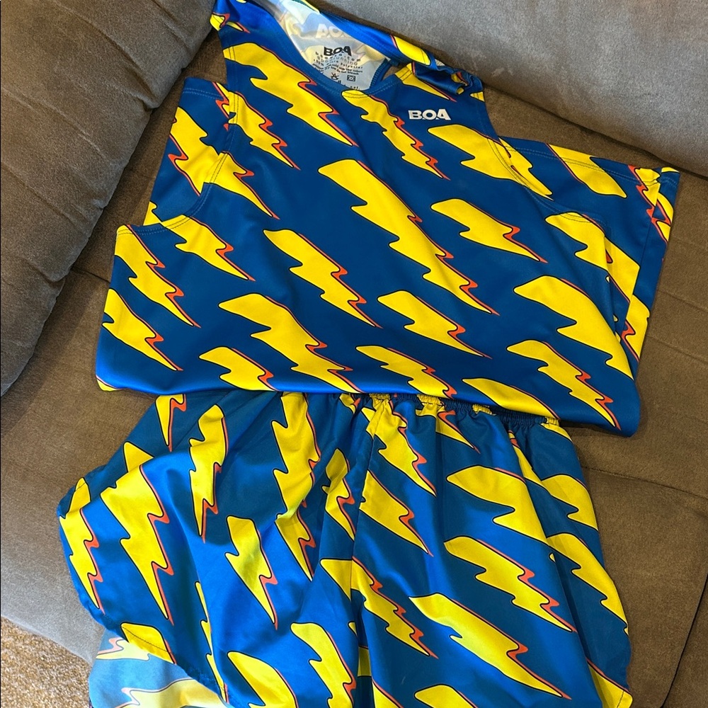 BOA Men's Athletic Shorts - Blue and Yellow